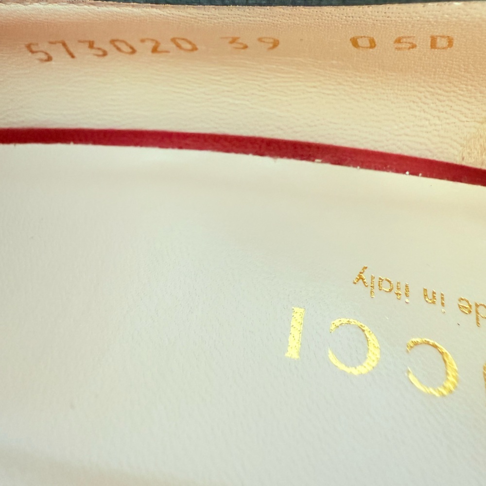 Gucci Hibiscus Red Leather Malaga Kid GG Marmont Fringe Platform Loafer Pumps 39 - Picture 12 of 15